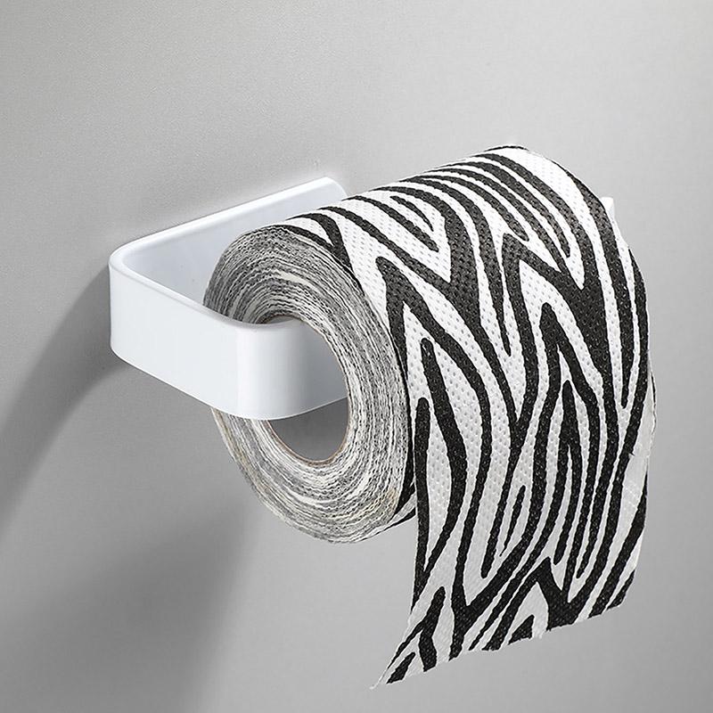 Acrylic Toilet Paper Holder Tissue Rack Wall Mounted Bathroom Kitchen Roll Holder Paper Tissue Rack Hook Modern Black Hanger