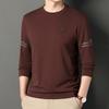 Футболка с длинными рукавами, мужская, весна-осень, новый топ с круглым вырезом, повседневная, универсальная, модная, простая, мужская толстовка, нижняя рубашка