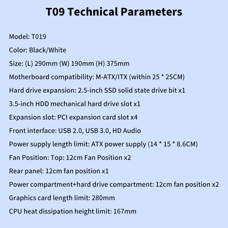 Прозрачный корпус настольного ПК, компьютерная башня для материнской платы M-Atx Itx, вентиляторы 240 мм, жесткий диск 3,5 дюйма, удлиненное основание, держатель SSD 2,5 мм