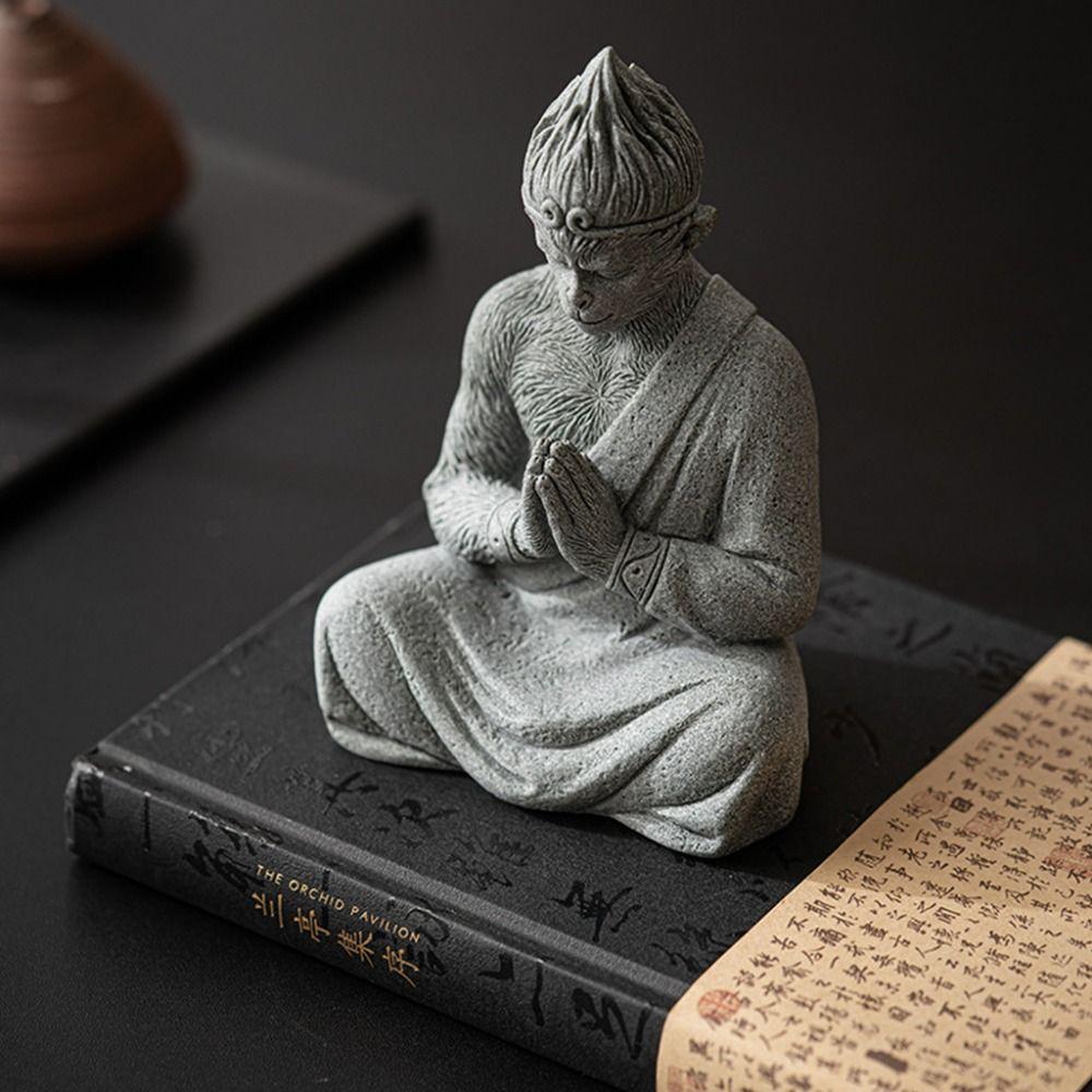 Милая статуя короля обезьян, будда, сад обезьян, статуя будды, монах Укун, статуэтка для спальни