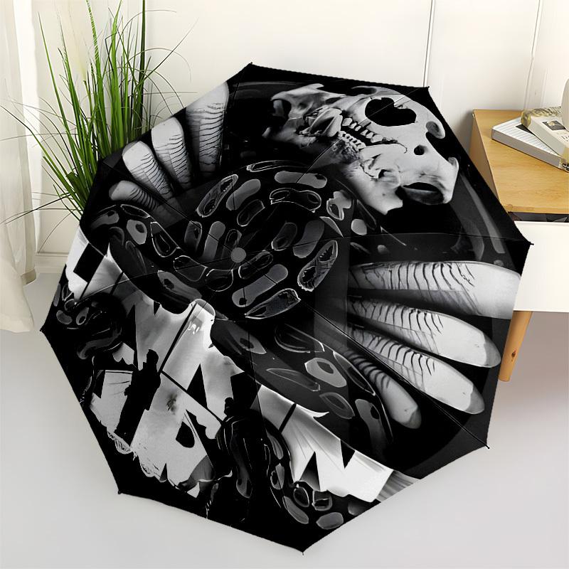 Skull, Hands- Automatic Opening and Closing, 8-rib Structure Portable Umbrella, Suitable for Men and Women in All Seasons - Perfect Gift for