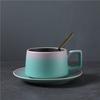 Light Luxury Ceramic Coffee Cup, Round Ball Wooden Handle Cup, Creative Coffee Cup And Saucer Set, Latte Water Cup.