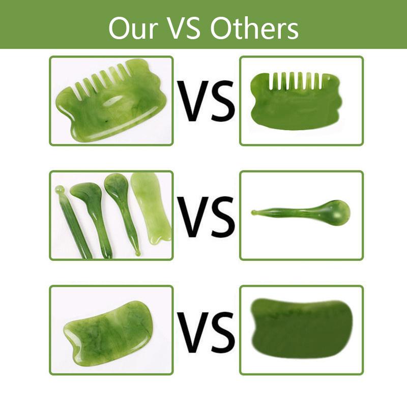 Массажер для лица с доской Гуаша из смолы, инструмент для подтяжки лица, спа-расческа для тела