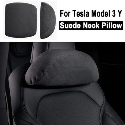 Удобный подголовник-подушка для шеи для Tesla Model 3/Y/3+ Model Y Juniper 2025 Аксессуары Автомобильная замшевая подушка для шеи для путешествий