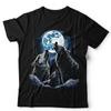 Wolf Tshirt Howling Moon Unisex and Kids Native American Wolfpack Hipster Nature