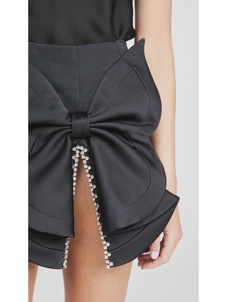 Летняя юбка Shisanhang 2024: Преувеличенный бант, кристаллический акцент, прорезная деталь, короткий стиль