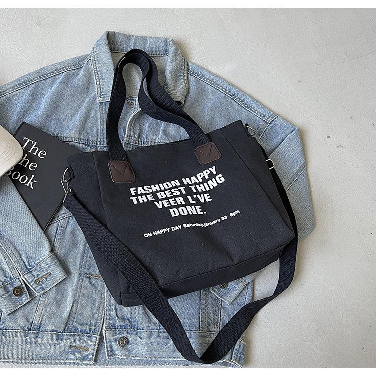 Винтажная большая холщовая сумка-тоут 2024 - Унисекс, Европейский/Американский стиль, Идеально подходит для студентов колледжа