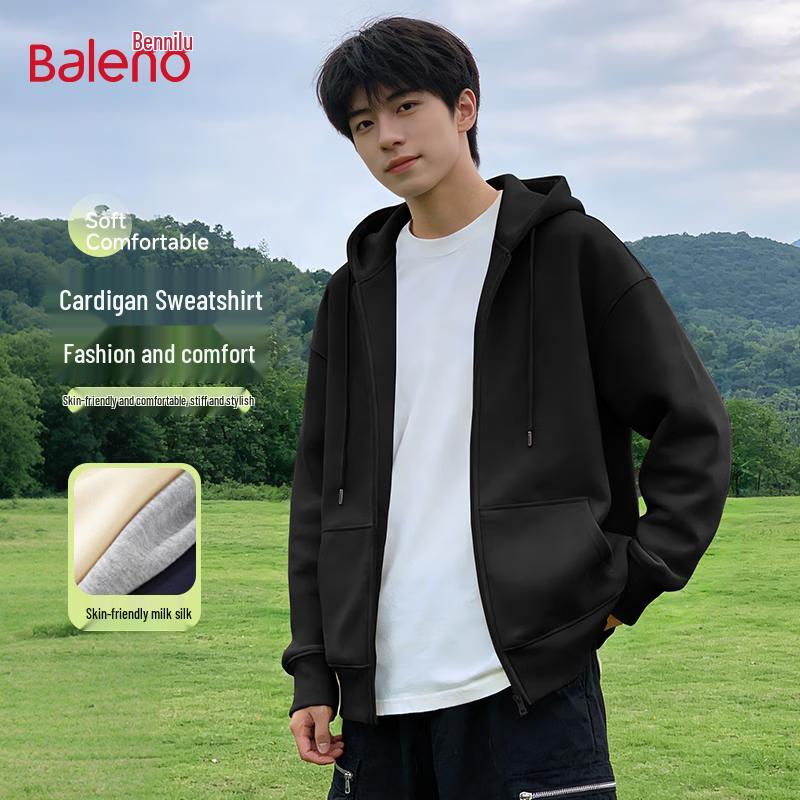 Baleno Men's Casual Full-Zip Hooded Sweatshirt