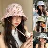Adjustable Fisherman Hat Broken Flowers Sunshade Hat Sweet Women Sunscreen Hat  Outdoor