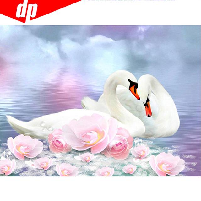 DIY Diamond Mosaic Animal Full Round Drill Swan Diamond Painting Embroidery Sale Rhinestone Picture