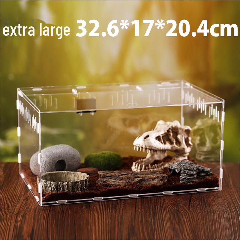 Прозрачный акриловый террариум для разведения рептилий для черепахи, ящерицы, паука, ежа, лягушки