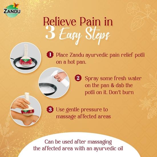 Zandu Ayurvedic Pain Relief Potli | 100% Ayurvedic Herbal Potli for Joint & Muscle Pain | 17 Herbs for Soothing Relief