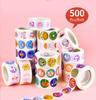 500 шт. Детские мультяшные наклейки с животными, наклейки для малышей, детского сада, вдохновляющие, наклейки-рулончики «Маленький красный цветок»