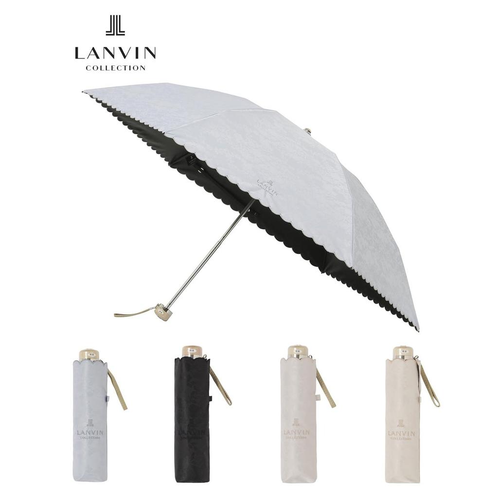 LANVIN COLLECTION Складной зонт-трость Бледно-розовый Fuwacool Жаккардовый Цветочный Защита от УФ 22-083-12458