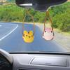 Crocheted Animal Ornament Swinging Animal Car Rearview Mirror Hanging Ornament Handmade Swinging Animal Doll for Door Wall Decor