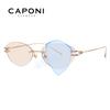 CAPONI New Rimless Women Cat Eye Glasses Fashion Outdoor Tourism and Vacation Titanium Original Design UV400 Sunglasses CP35051