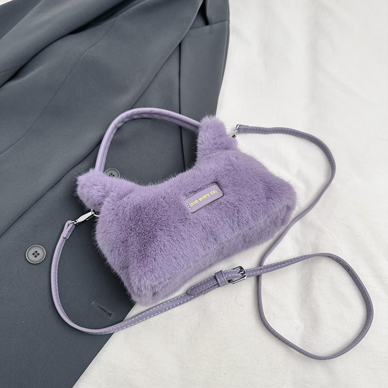 Осень-зима новая плюшевая сумка через плечо темперамент элегантная мягкая плюшевая сумка корейская мода буквы кроссбоди сумки тренд