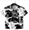 Hawaiian shirt new men's large size 1D printing fashion casual and comfortable Cuban collar button-down cardigan