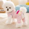 New autumn and winter pet clothes striped straps teaser sausage mouth dog four-legged clothes puppy winter clothes