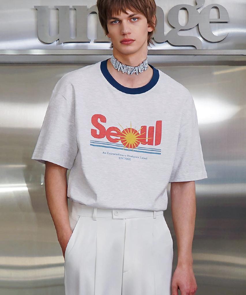 UNTAGE Seoul Print Ringer T-Shirt (Unisex)_Utt-St11