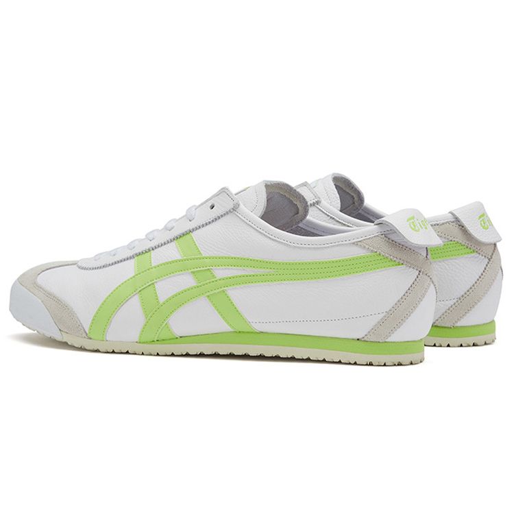 ONITSUKA TIGER Кожаные кроссовки Mexico 66 с круглым носком, на шнуровке, нескользящей подошве, низкие, повседневные, унисекс, неоново-зеленый 1183B771-102