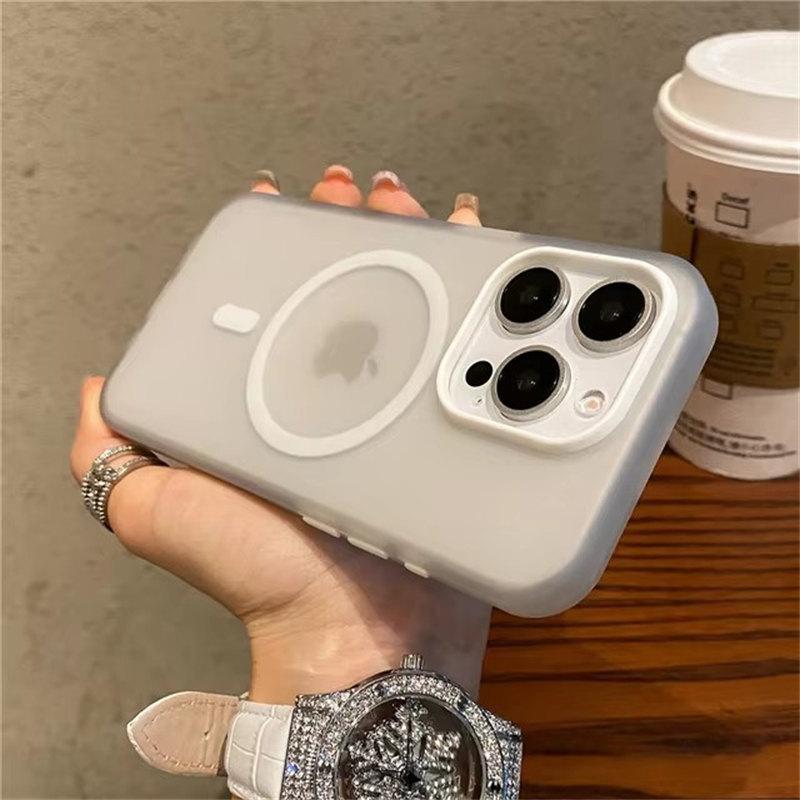 Матовый прозрачный чехол Candy Magnetic Wireless Charge для iPhone 16 15 Pro Max 14 Plus 13 12 для Magsafe Shockproof Hard Cover
