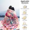 1pc Peacock Flowers Outdoor Flannel Blanket Soft Warm All-Season Throw for Sofa Bed Car Camping Office, Cozy Gift Idea1179S