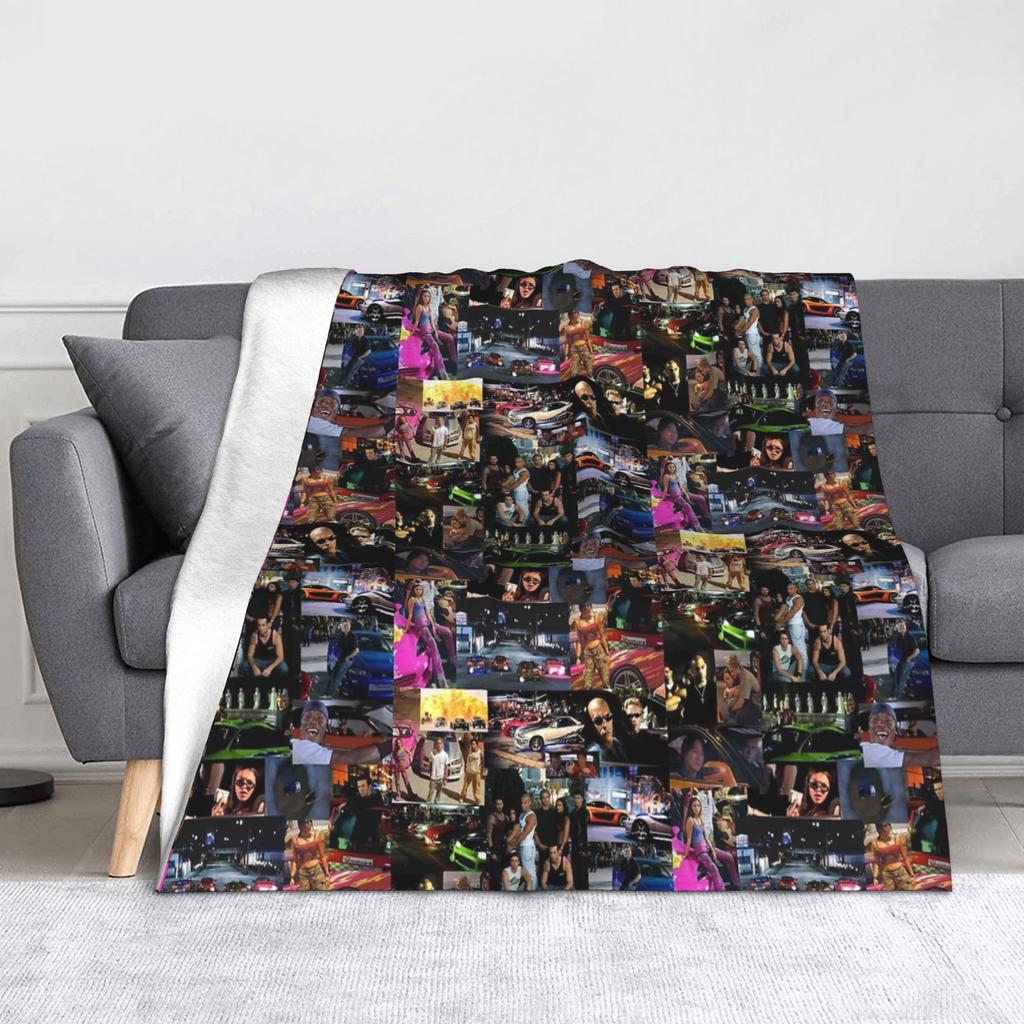 Family Vin Diesel Fast and Furious Blanket Flannel Decoration Breathable Warm Throw Blankets for Sofa Travel Quilt