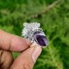 Sterling Silver Chevron Amethyst Stone Ethnic Stackable Elegant New Ring Jewelry