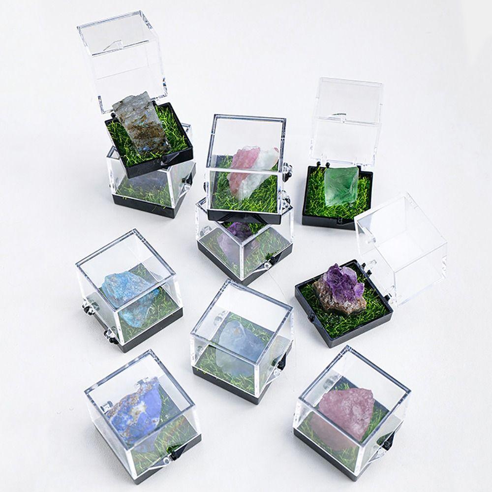 Многоцветный природный минеральный образец неправильной формы кристаллический камень образцы подарки руда коробки