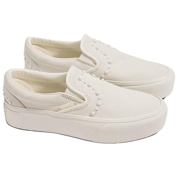 Vans Классические слипоны на платформе унисекс перламутровый зефирно-белый замша холст VN000EA9CCZ