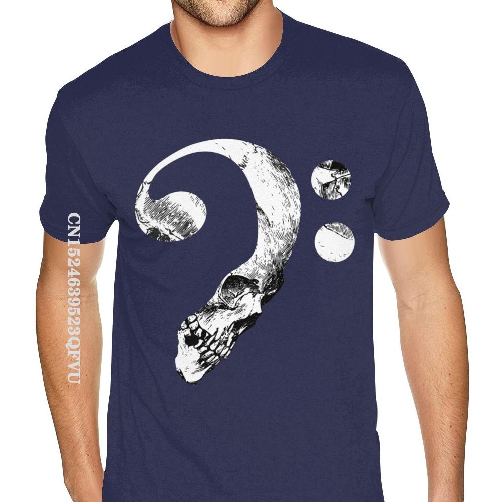 Басовый ключ череп ноты хлопок плюс размер для мужчин цветной индивидуальный большой размер аниме футболка мужские футболки английский стиль