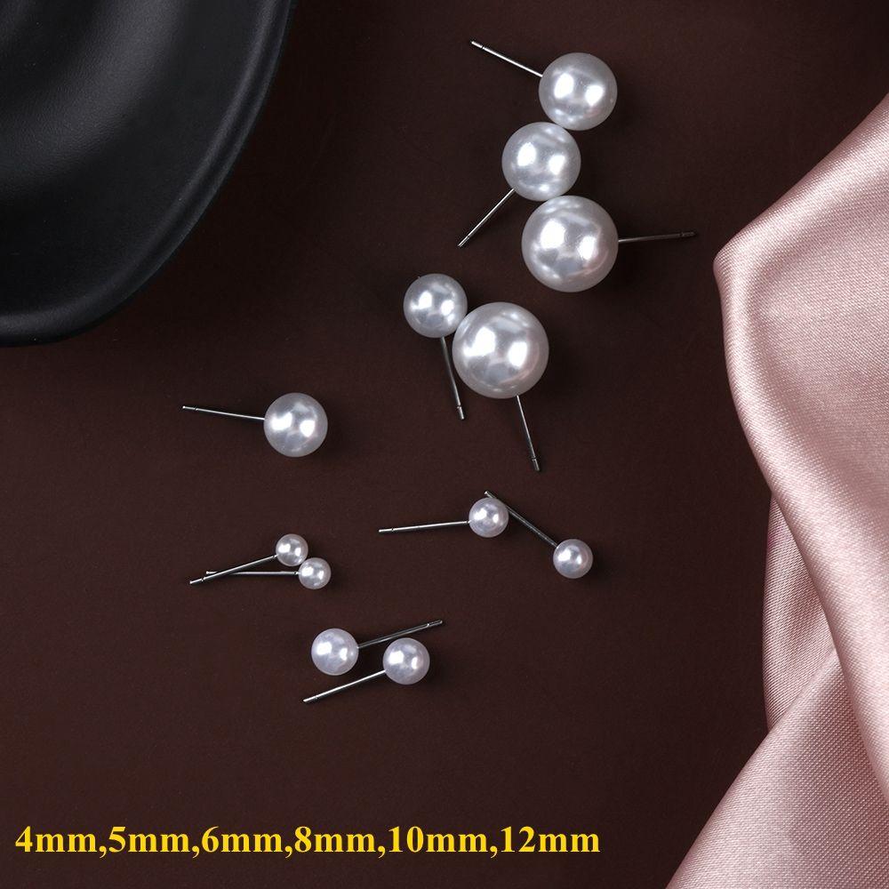 Round Shape Round Ball Earrings 4mm 5mm 6mm 8mm 10mm 12mm Ear Stud New Pearl Earrings Women