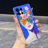Цветочное лицо (Синий фон) Чехол для Samsung Galaxy S26 S25 S24 S23 S22 S21 S20 FE Plus Мягкий ТПУ Тонкий Противоударный Чехол