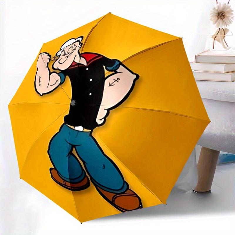 1pc Popeye Automatic Folding Umbrella, Portable Design with 8 Ribs, Casual Outdoor Accessory HolidayBirthday Gifts y250814018