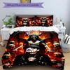 Diamond Fiery Skulls Print 3Pcs Bedding Setduvet Cover With 2 Bedropillowcase Home Birthday Gift