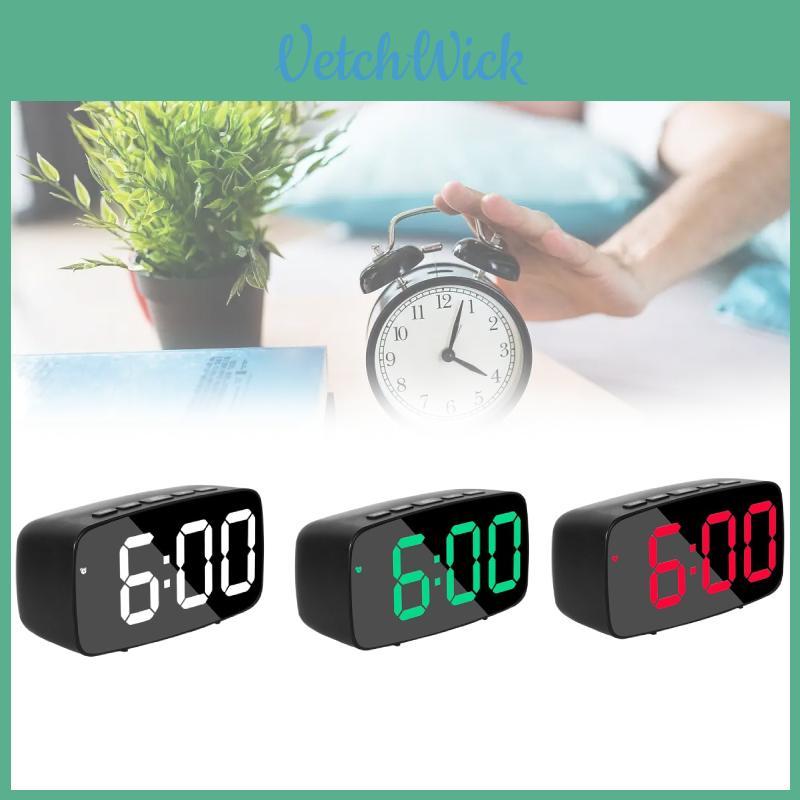 Design Led Electronic Clock With 24 Hour Display And Mirror Surface For Desk Decor