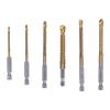 6pcs 3-8mm Sizes Twist Drill Bit Set 135 Degree Split Point Ti Coated HSS Serrated Drill Bits Serrated Side Cutting