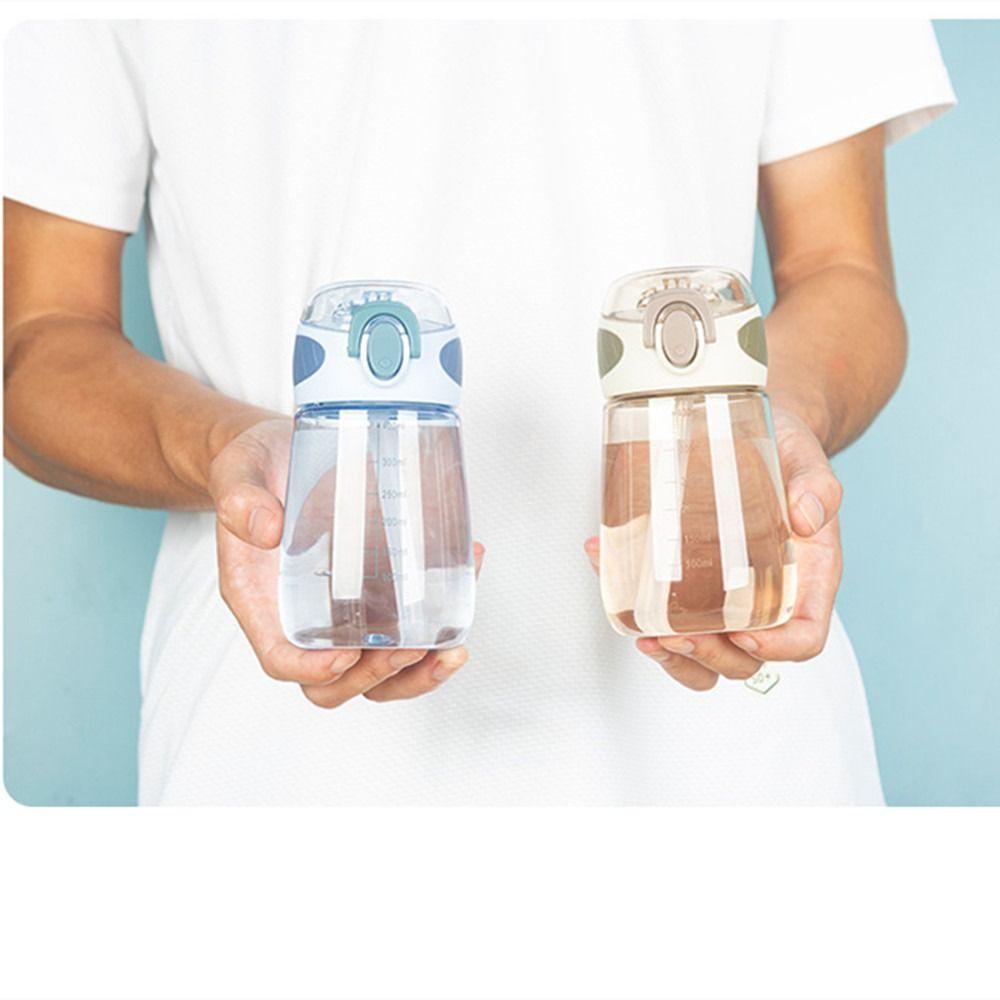 400ml Children Small With Scale Drinking Cup Transparent Water Bottle with Straw