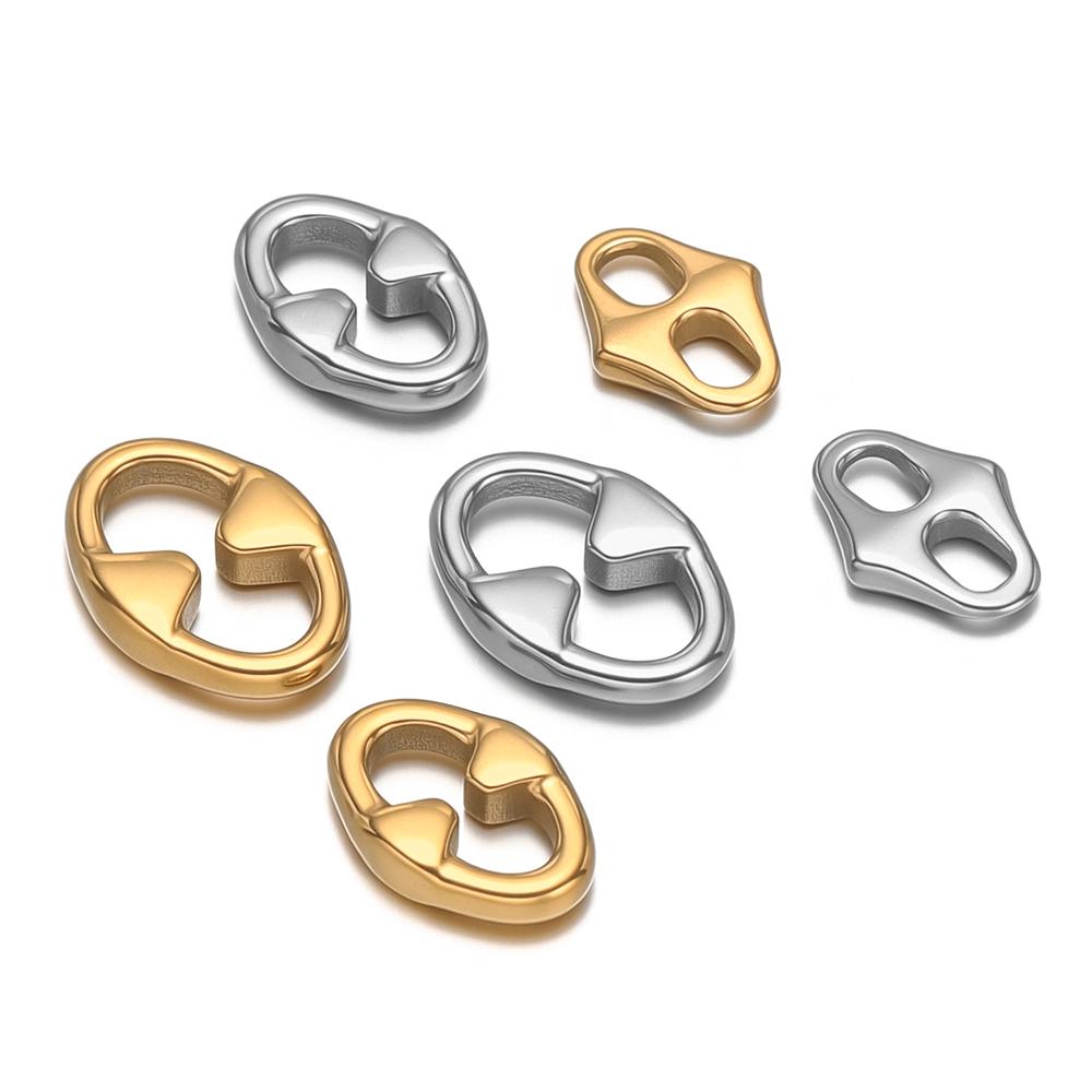 20pcs 304 Stainless Steel Oval Q Shaped Charms Connectors for DIY Jewelry Findings Necklace Pendant Earrings Making Accessories