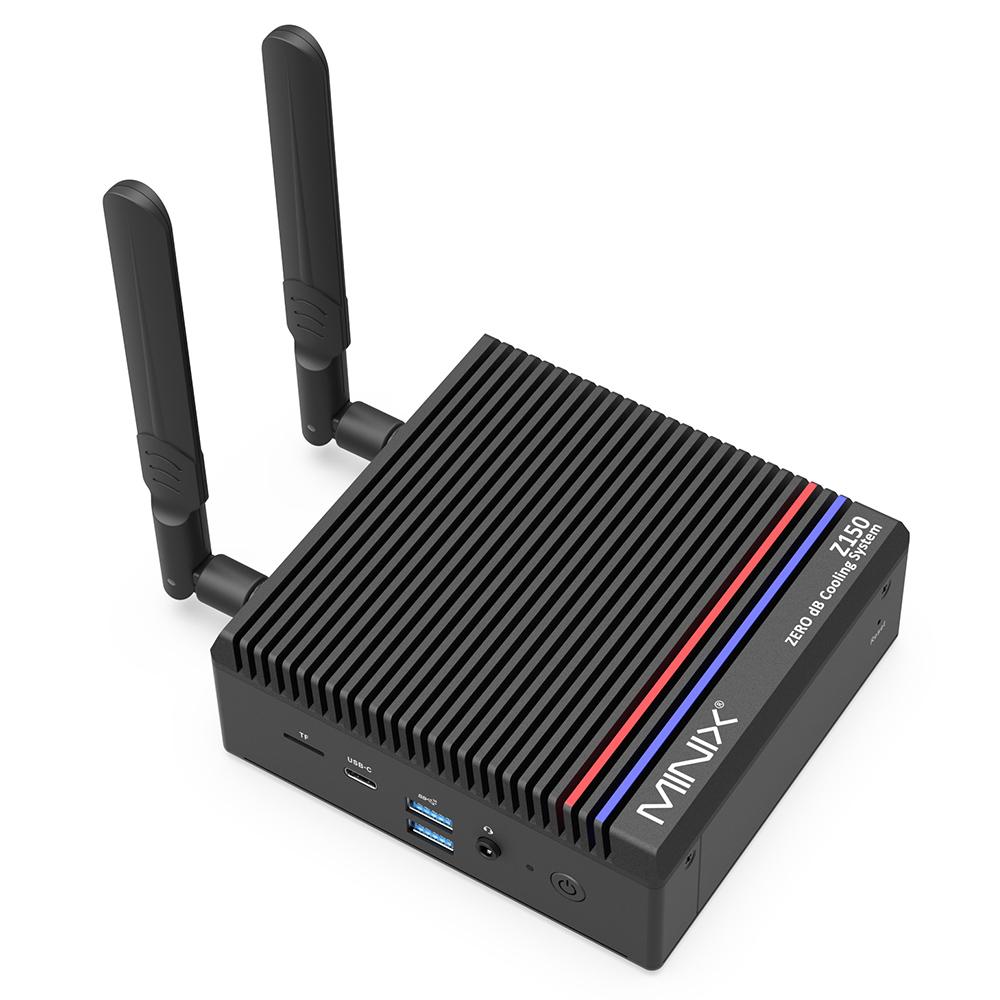 MINIX Z150-0dB Fanless Mini PC, Intel N150 4 Cores Max 3.6GHz, 16GB RAM 512GB SSD, 2*HDMI 4K@60Hz Dual Screen Display, WiFi 6 Bluetooth 5.2