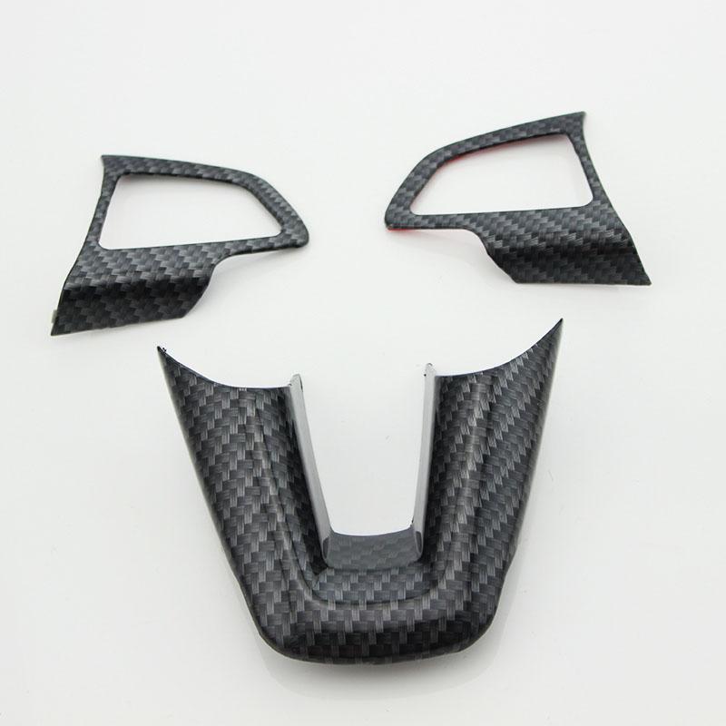 Углеродное волокно ABS краска, украшение на руль автомобиля, наклейка с блестками для Ford Focus 4 MK4 2014 2015 2016 2017