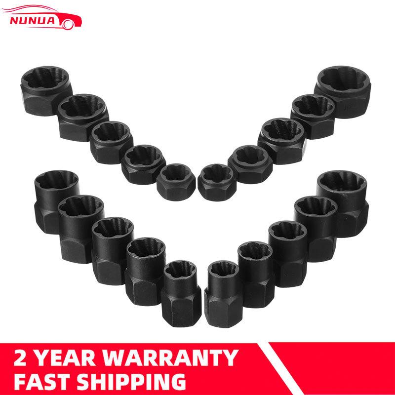 10Pcs/Set Damaged Bolts Nuts Black Nuts Screws Remover Extractor Removal Tools Set Threading Tool Kit Car Hub Multipurpose Screw