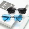 Spring Style 3Pcs/set Rectangle Sunglasses Fashion Metal Frame Women Men Ellipse Sun Glasses for Female Male Square Sunglasses