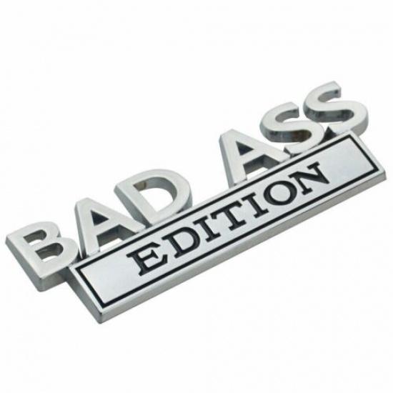 2 шт. Значок Bad Ass Edition Наклейка на Автомобиль Badass 3D Стикер Декаль Хром Черный | Красный | Клейкая | Передняя | Мотоцикл | | Сингапур