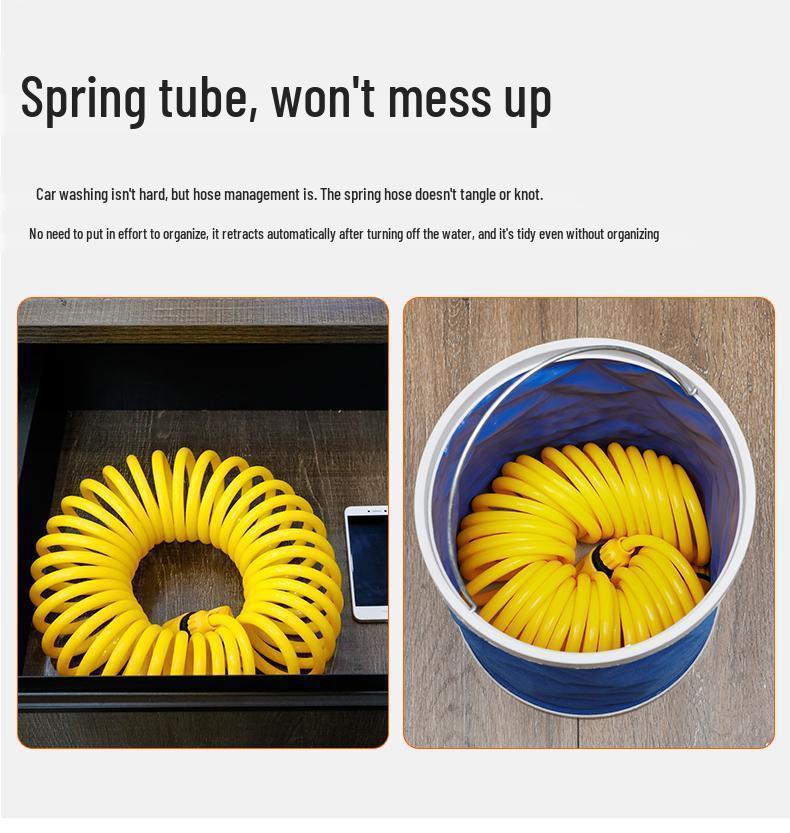 Высоконапорный выдвижной водяной шланг с многофункциональным распылителем для мойки автомобилей, садоводства и промывки земли