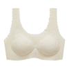 New beautiful back sports lace seamless steel rim underwear women's vest type gathering sexy latex pad bra solid color