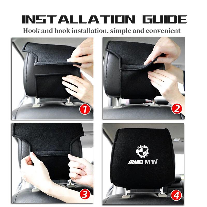 Car Seat Headrest Cover Auto Logo Head Pillowcase Accessories For BMW M Performance Alpina M3 M5 M6 X1 X3 X4 X5 G20 VR7