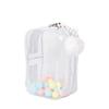 Stuffed Animal Storage Pouch, Colorful, Mini Bag, Dustproof, for Going Out, Transparent, with Pom-pom Ball (white)