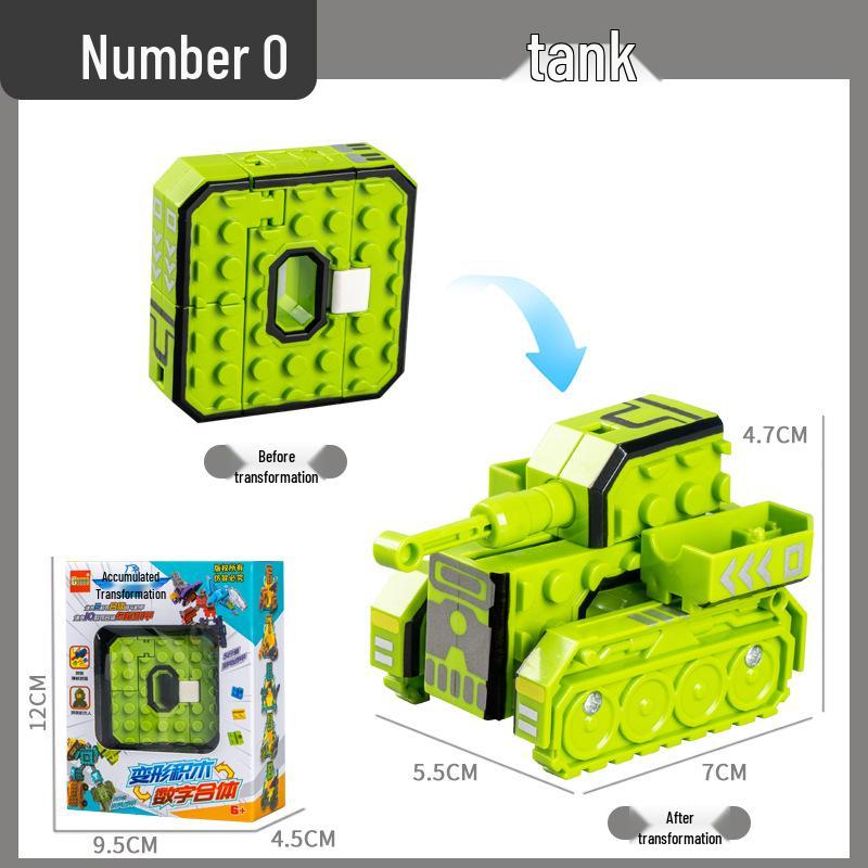 Large Kids' Number Symbol Transforming Robot Car Toy Set